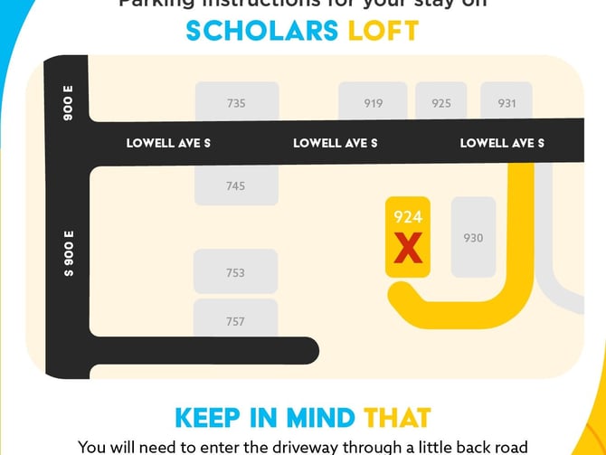 Scholars Loft Parking Map & Instructions